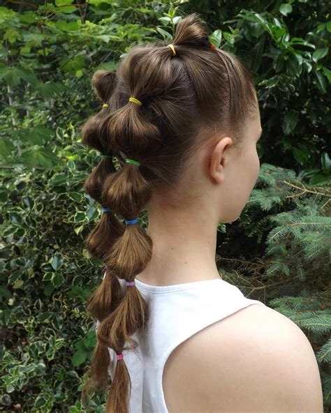 rainbow bubble braids